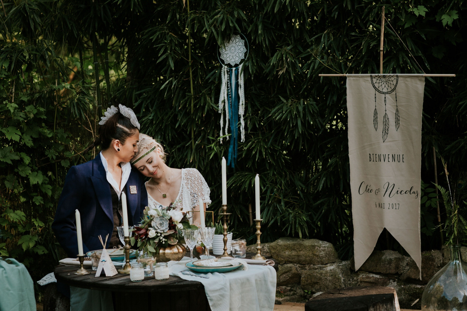 Décoration boho mariage dans un tipi