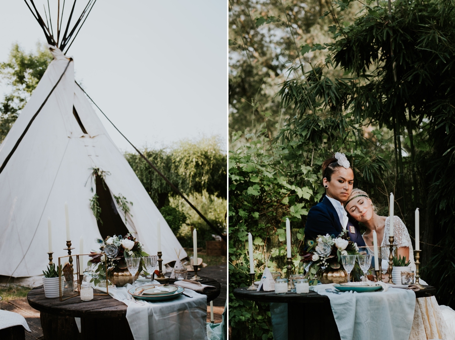 Décoration mariage boho tipi