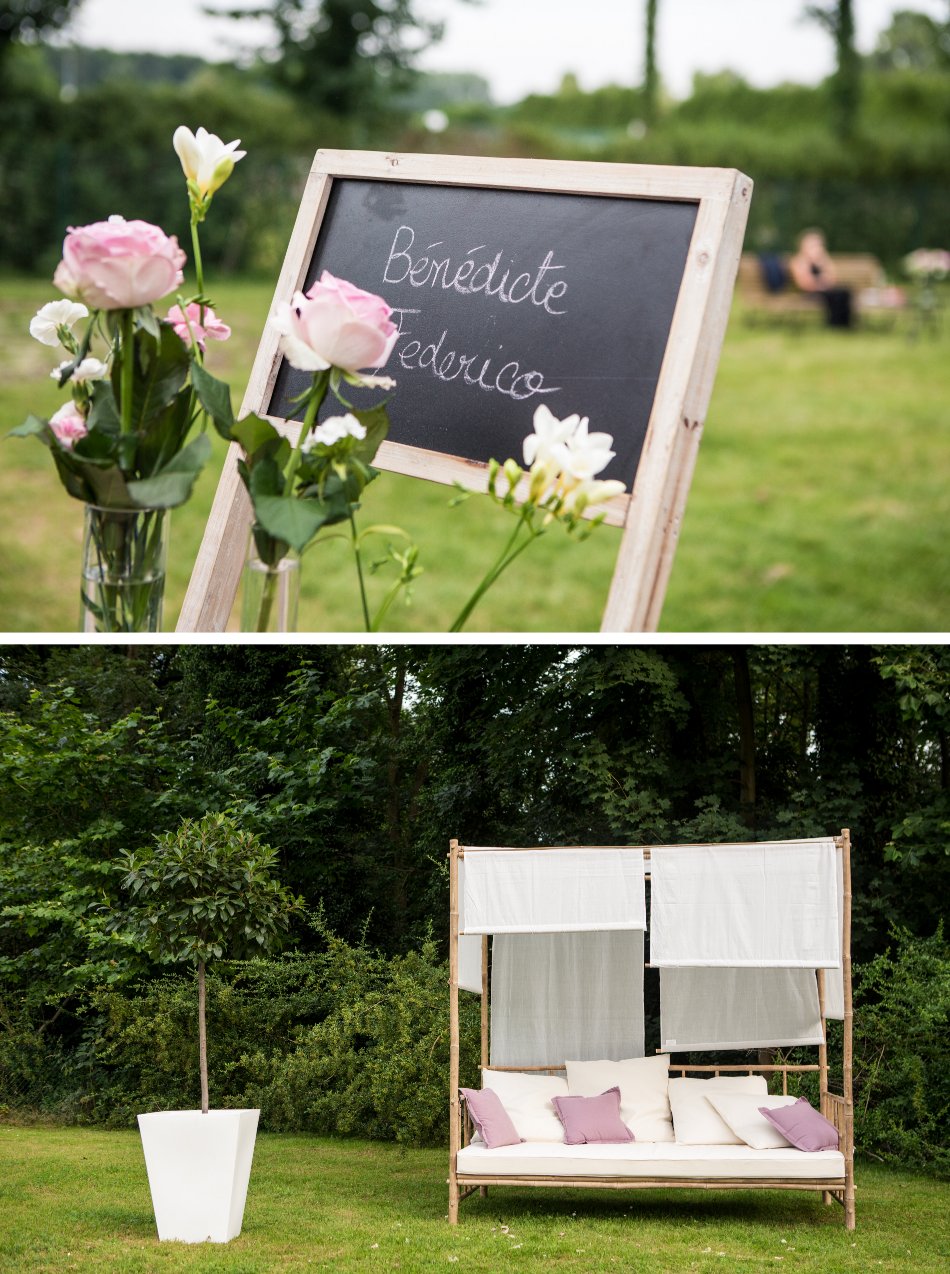 Décoration de mariage romantique chic à la Cour de Honau