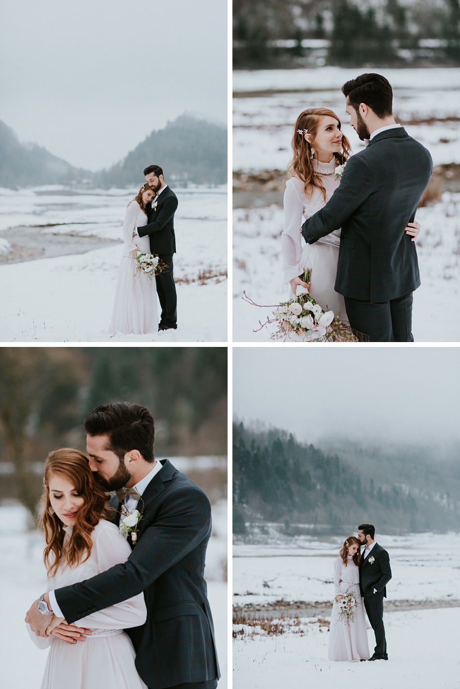 mariage elopement mineral et hivernal