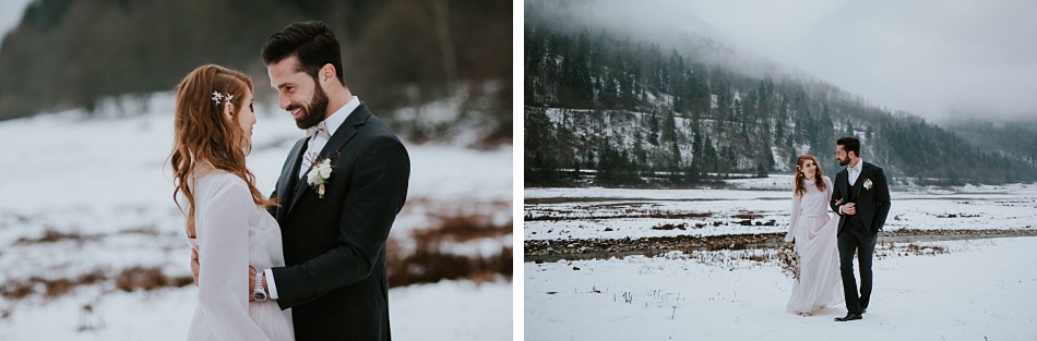 mariage elopement mineral et hivernal