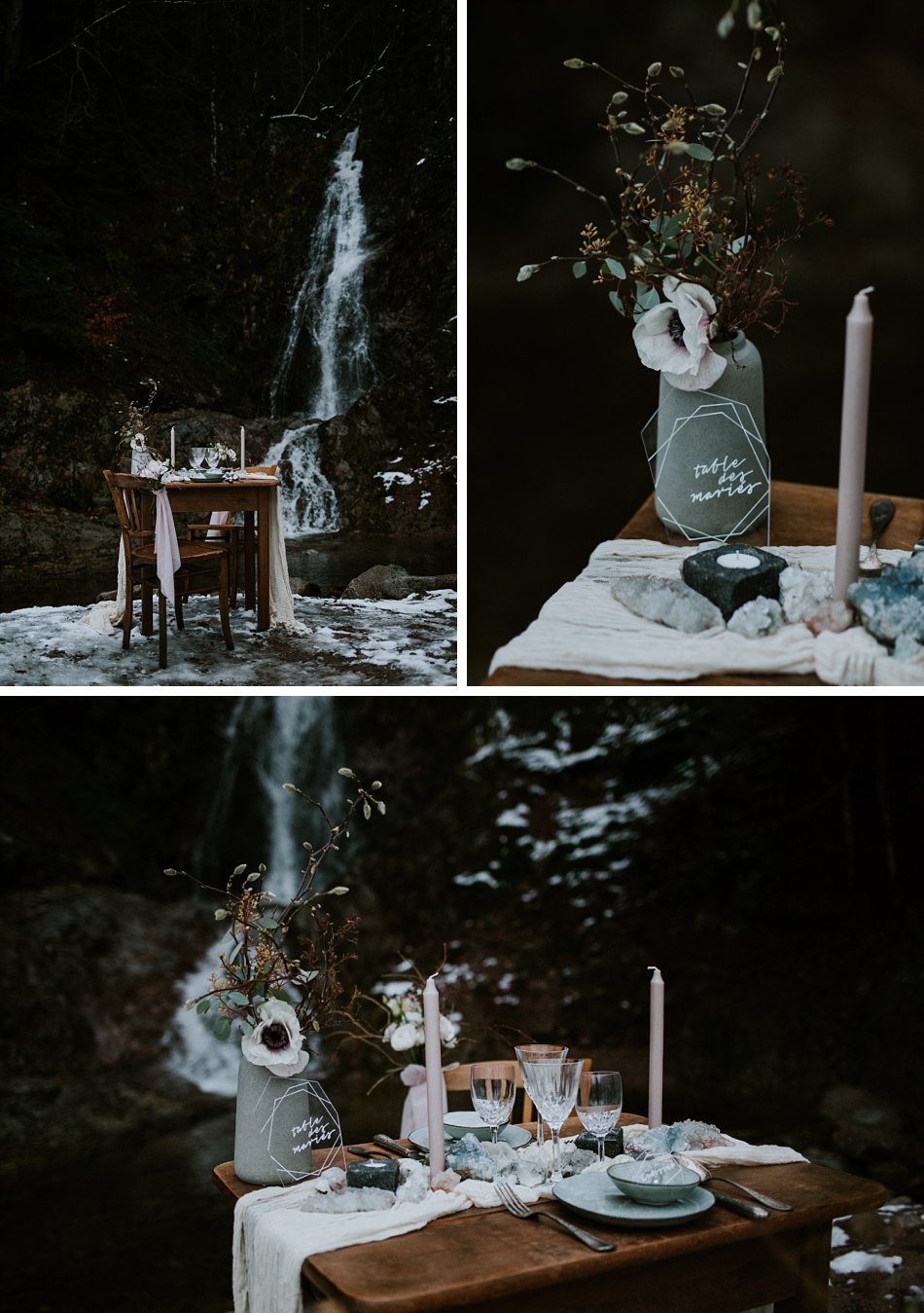 mariage elopement mineral et hivernal