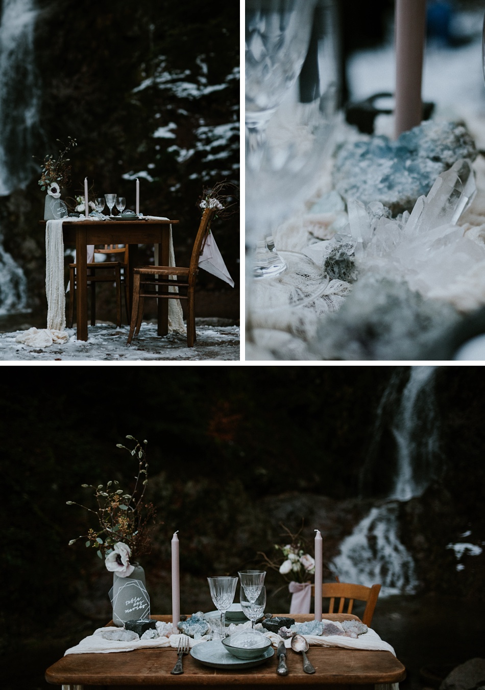 mariage elopement mineral et hivernal