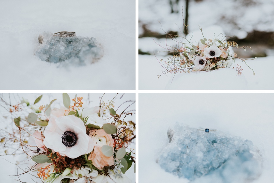 mariage elopement mineral et hivernal