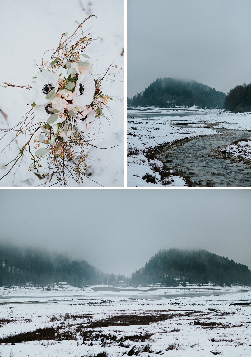 mariage elopement mineral et hivernal