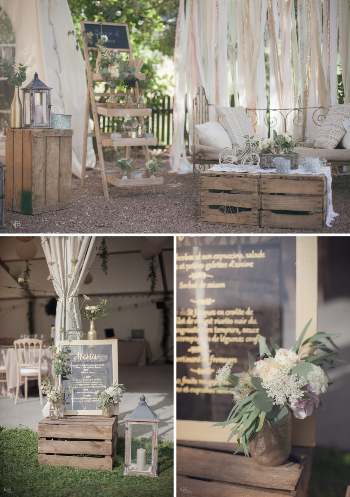 Mariage vintage pastel Relais du Gensbourg