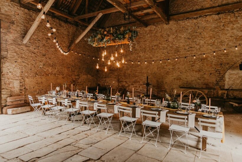 mariage bohème grange alsace tablée