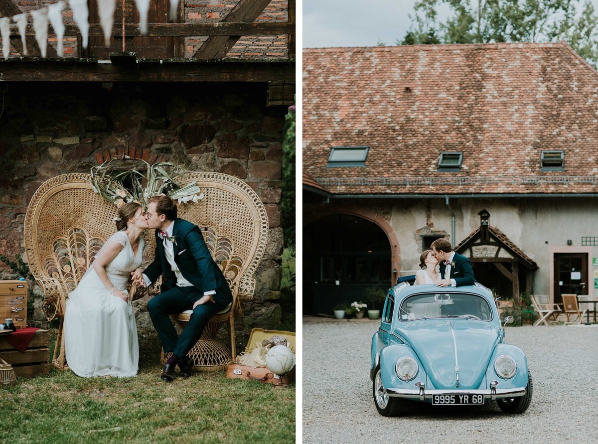 mariage bohème chic/folk au domaine de saint loup en Alsace