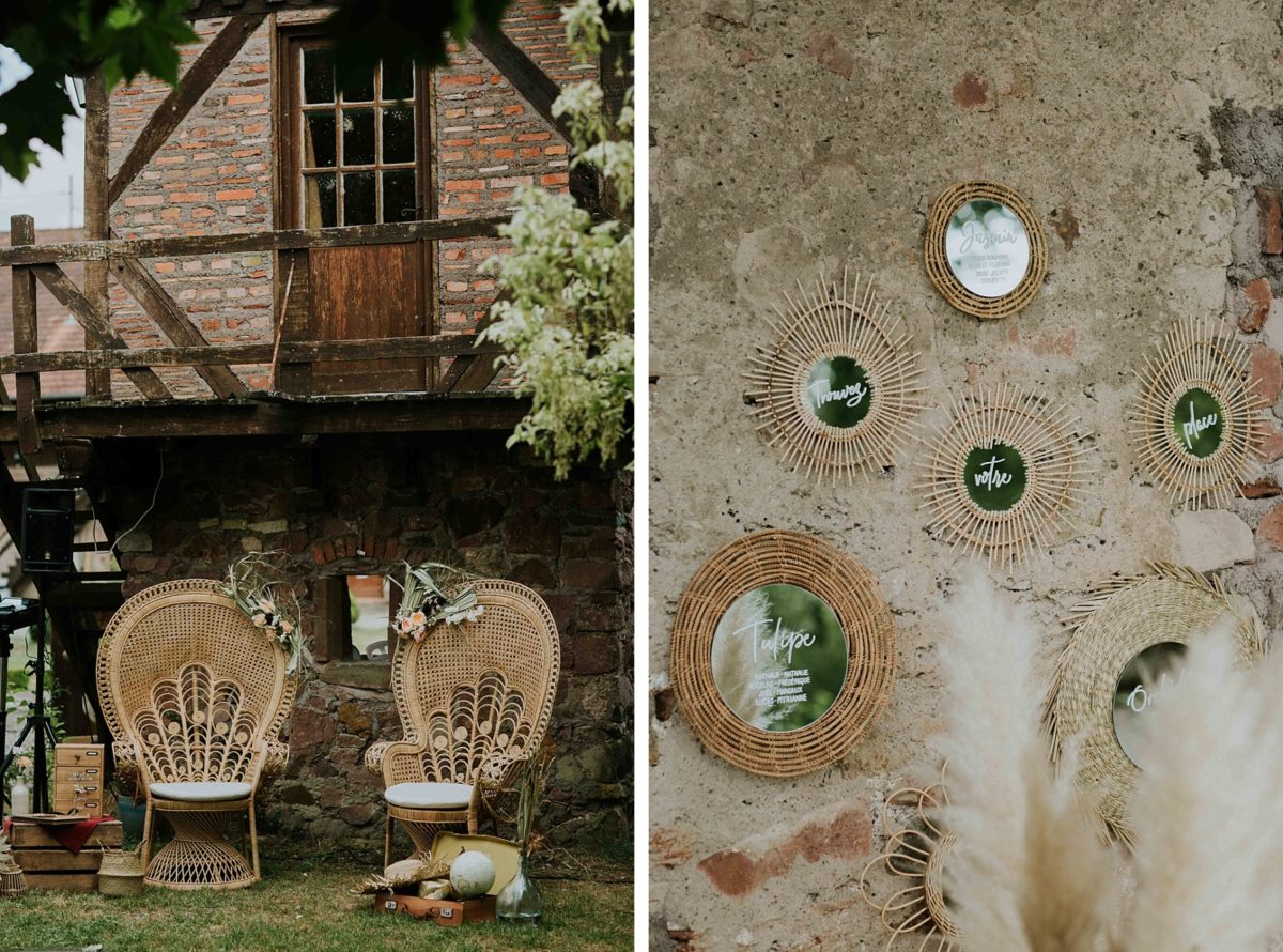 mariage bohème chic/folk au domaine de saint loup en Alsace