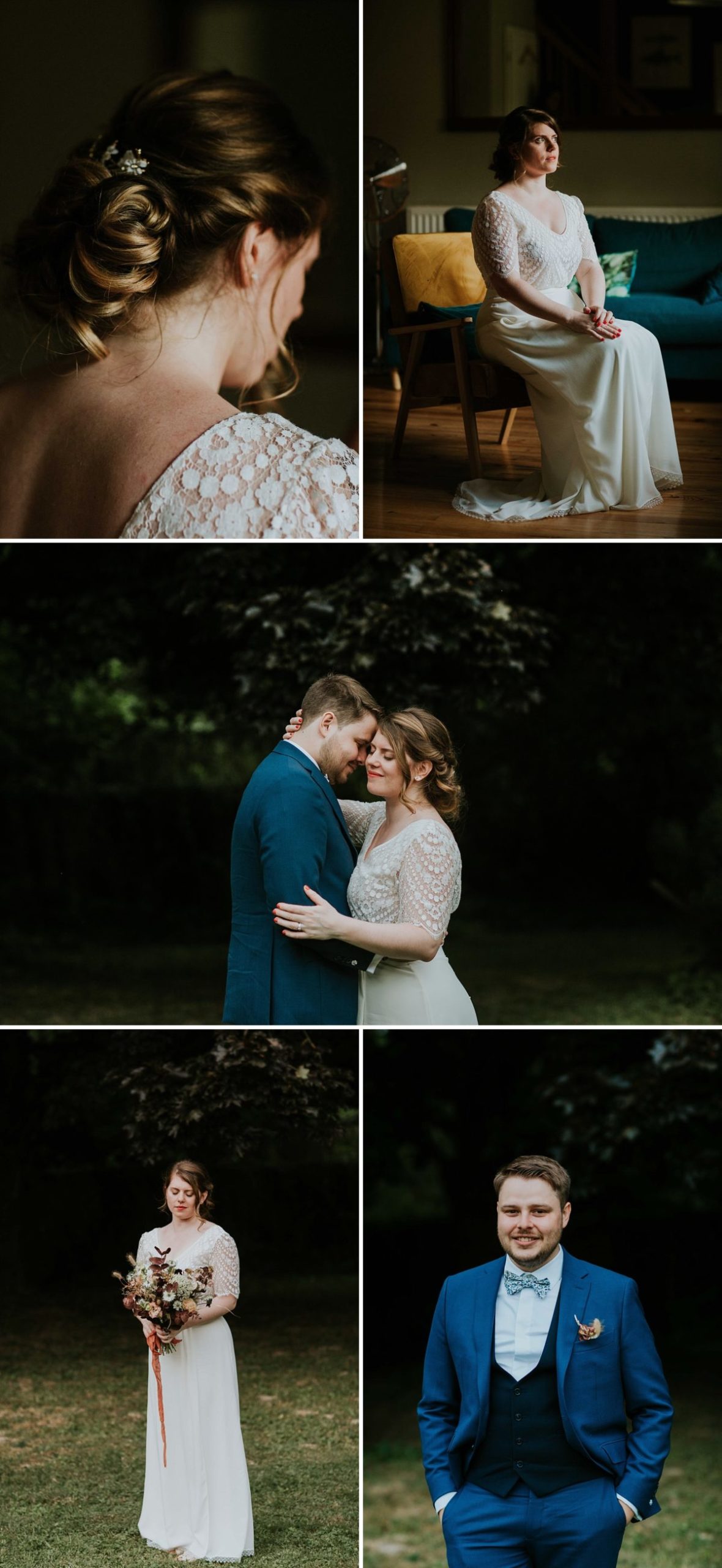 mariage moderne brique et terrazzo au domaine de saint loup en Alsace