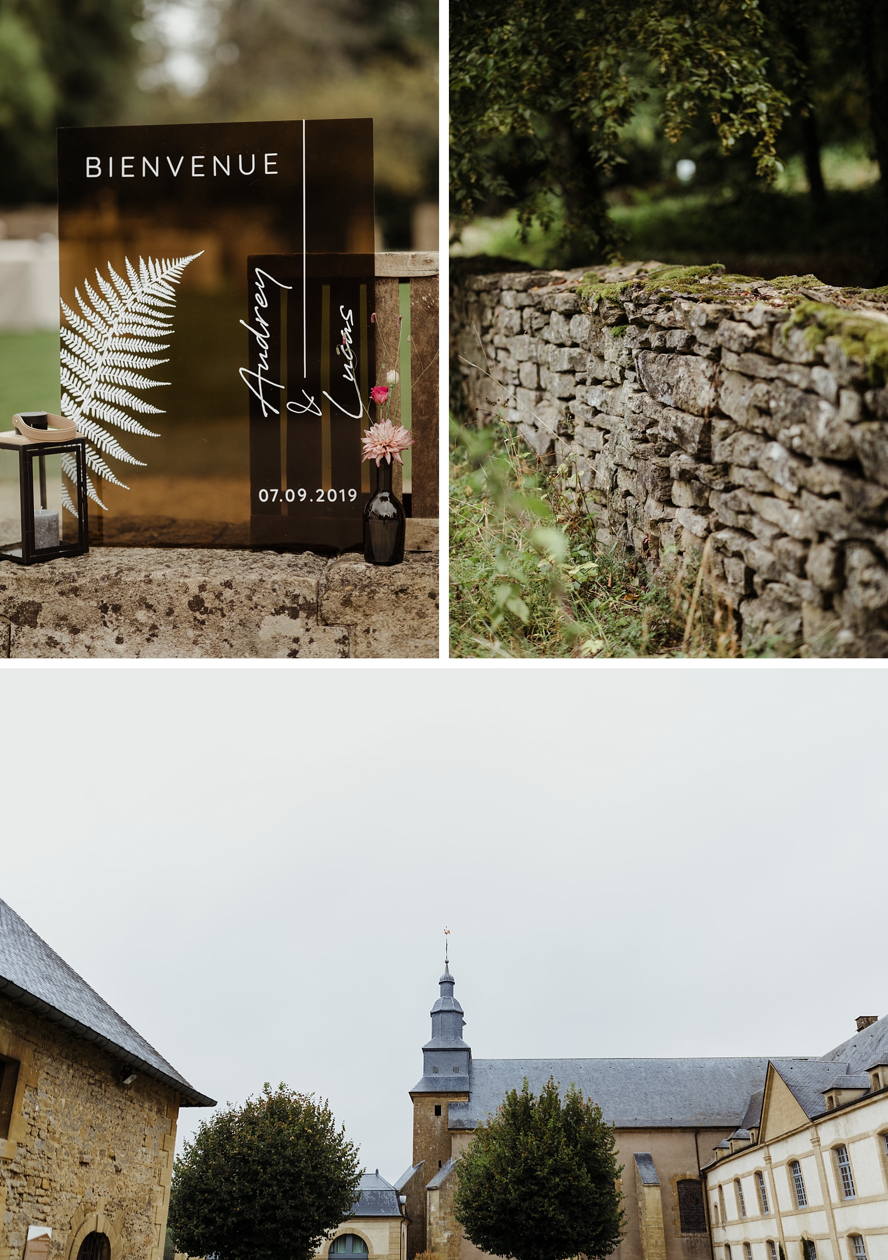 mariage brique au clos de Lorraine panneau bienvenue