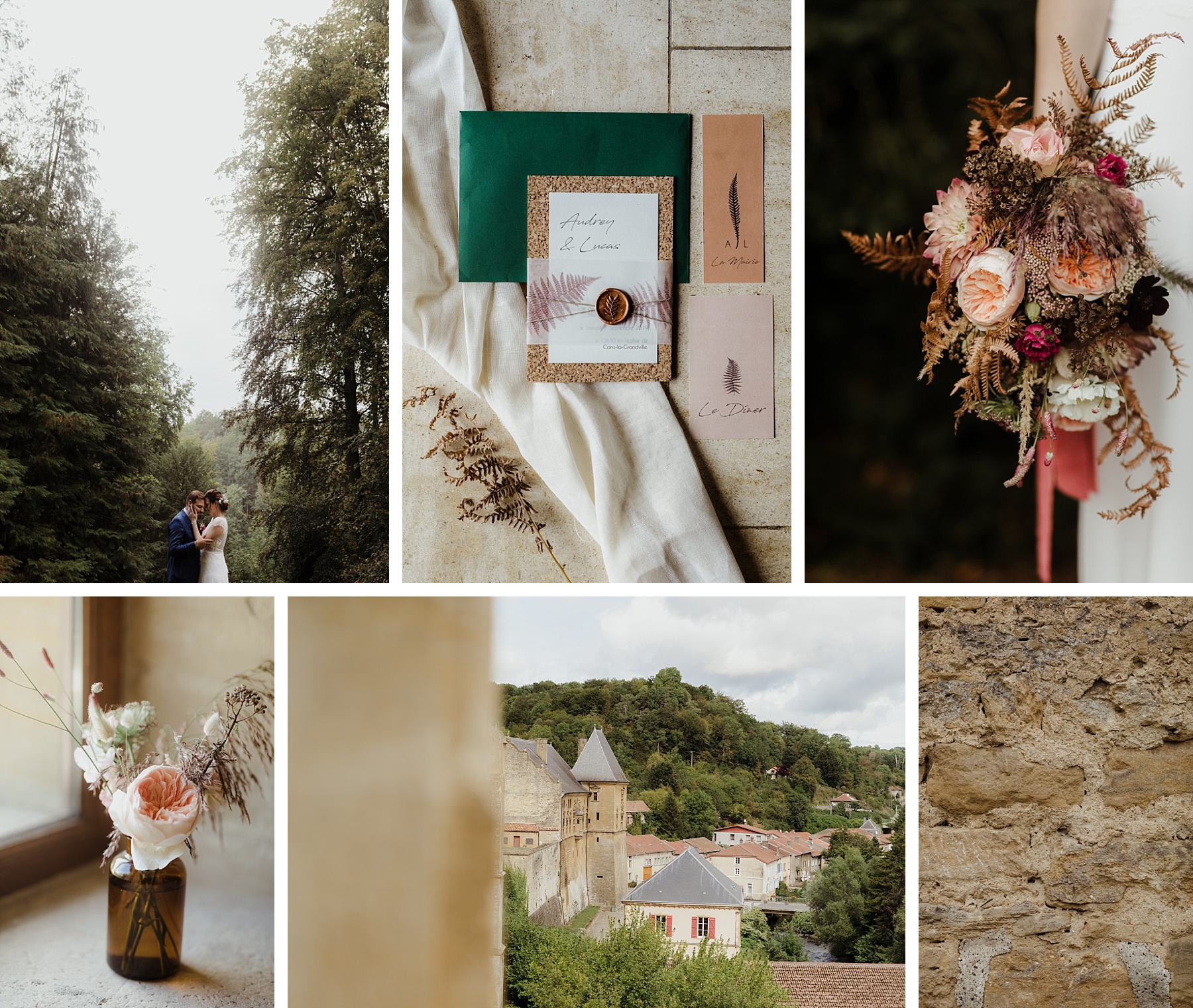 mariage brique au clos de Lorraine faire-part