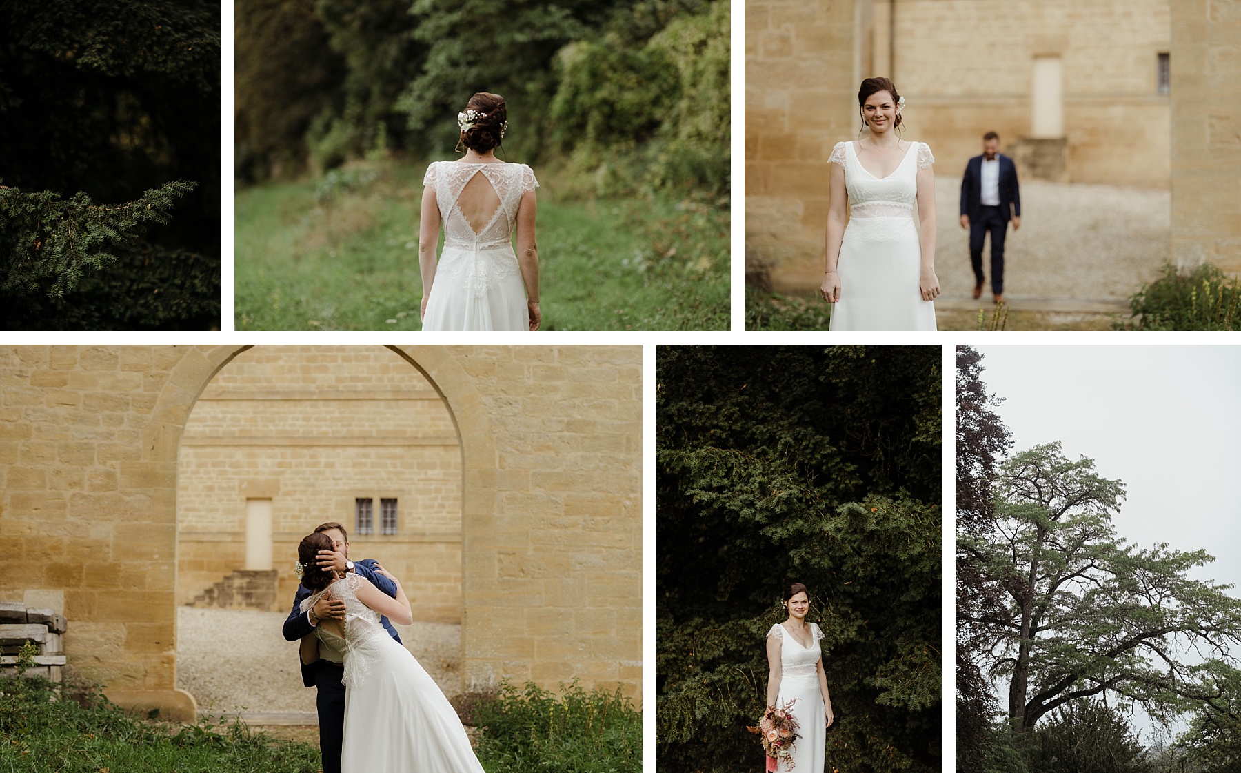 mariage brique au clos de Lorraine mariés