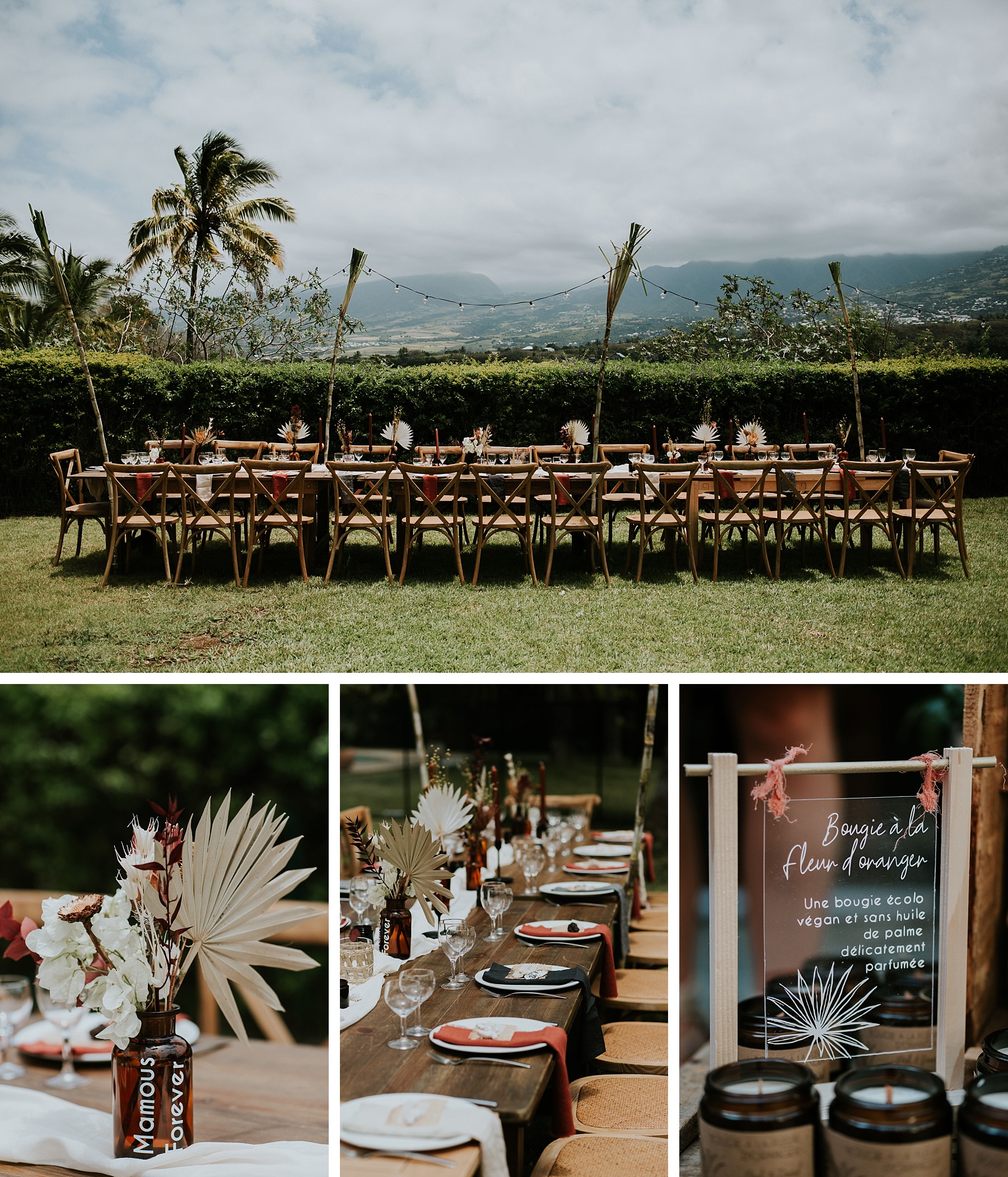 mariage plage la réunion table décoration