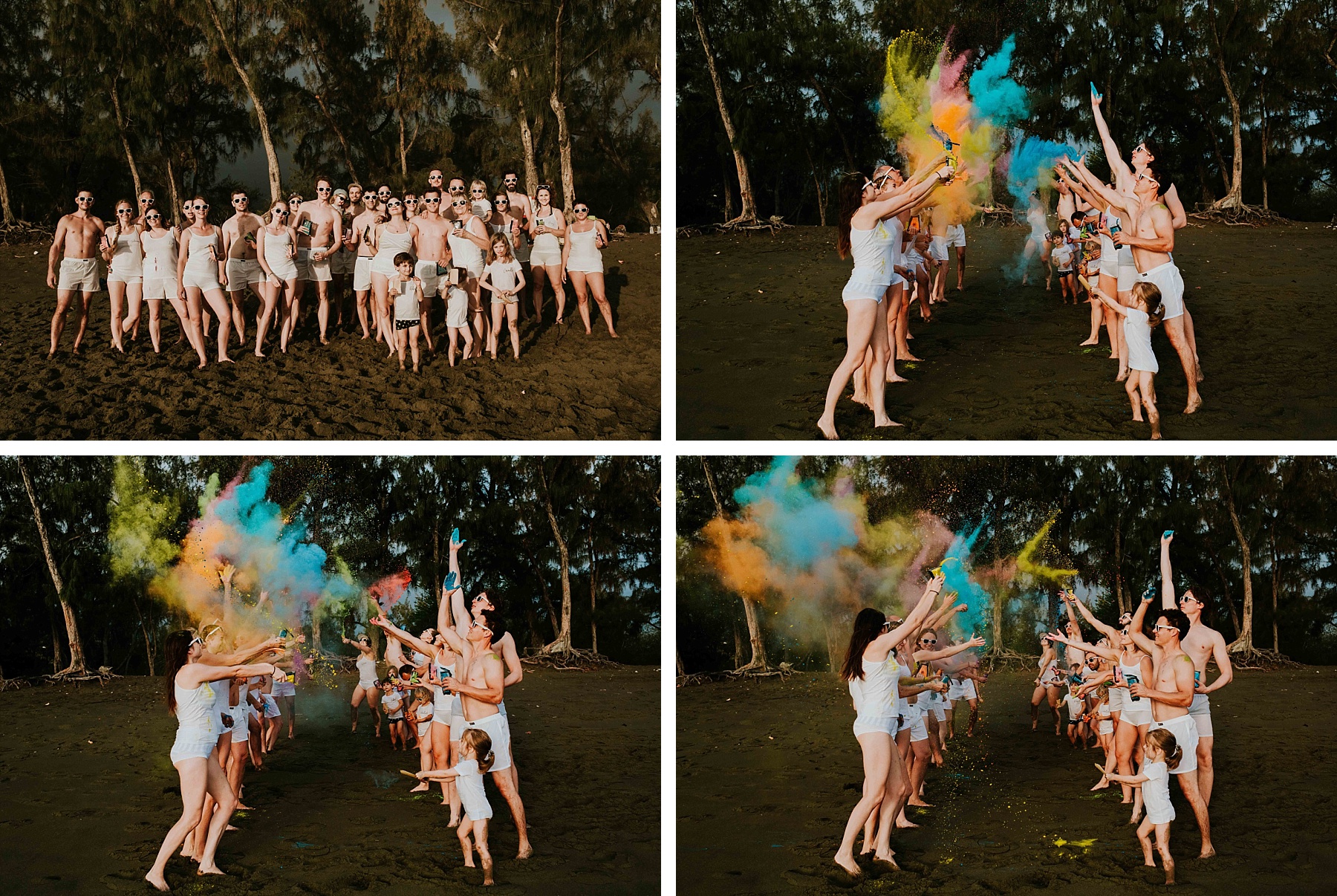 mariage plage la réunion color party