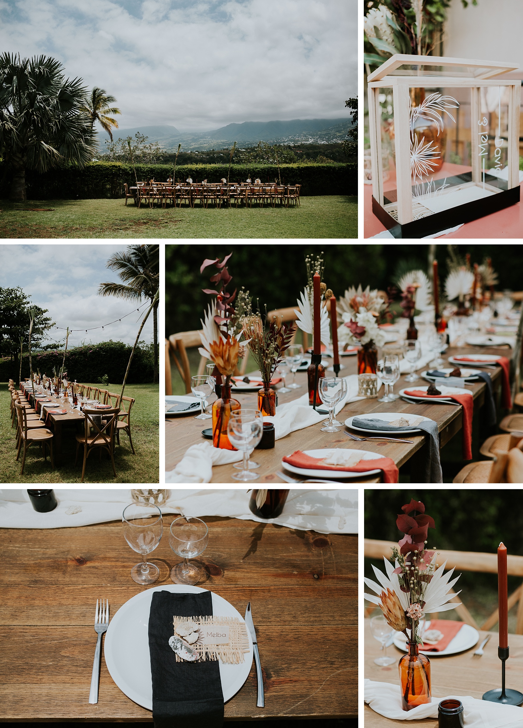 mariage plage la réunion décoration table