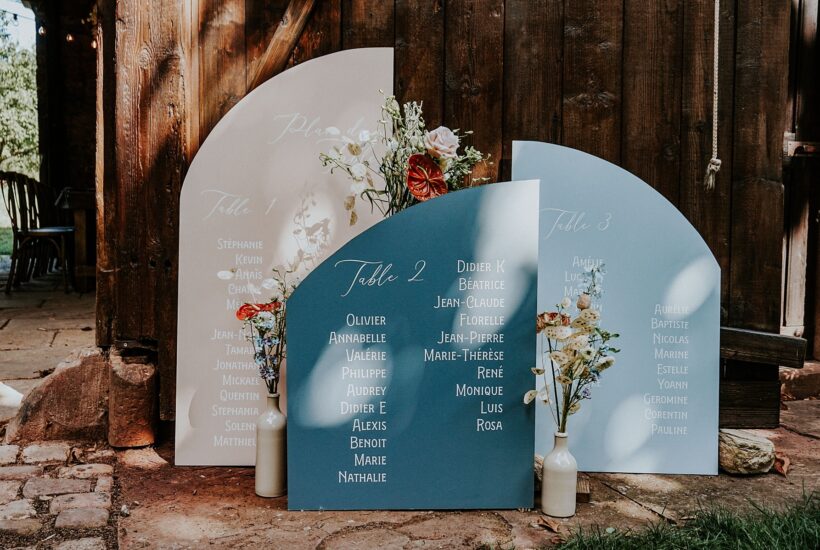 plan de table mariage moderne et graphique grange