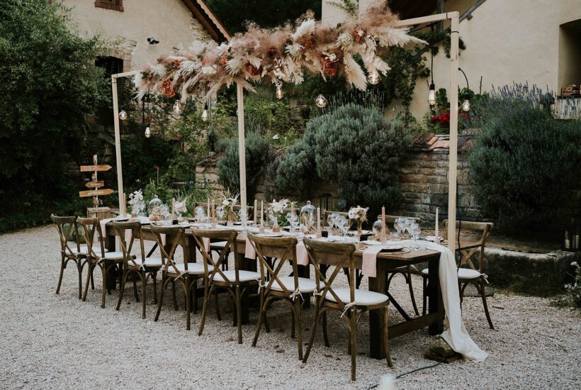 déco mariage eco responsable fleurs séchées Morimont