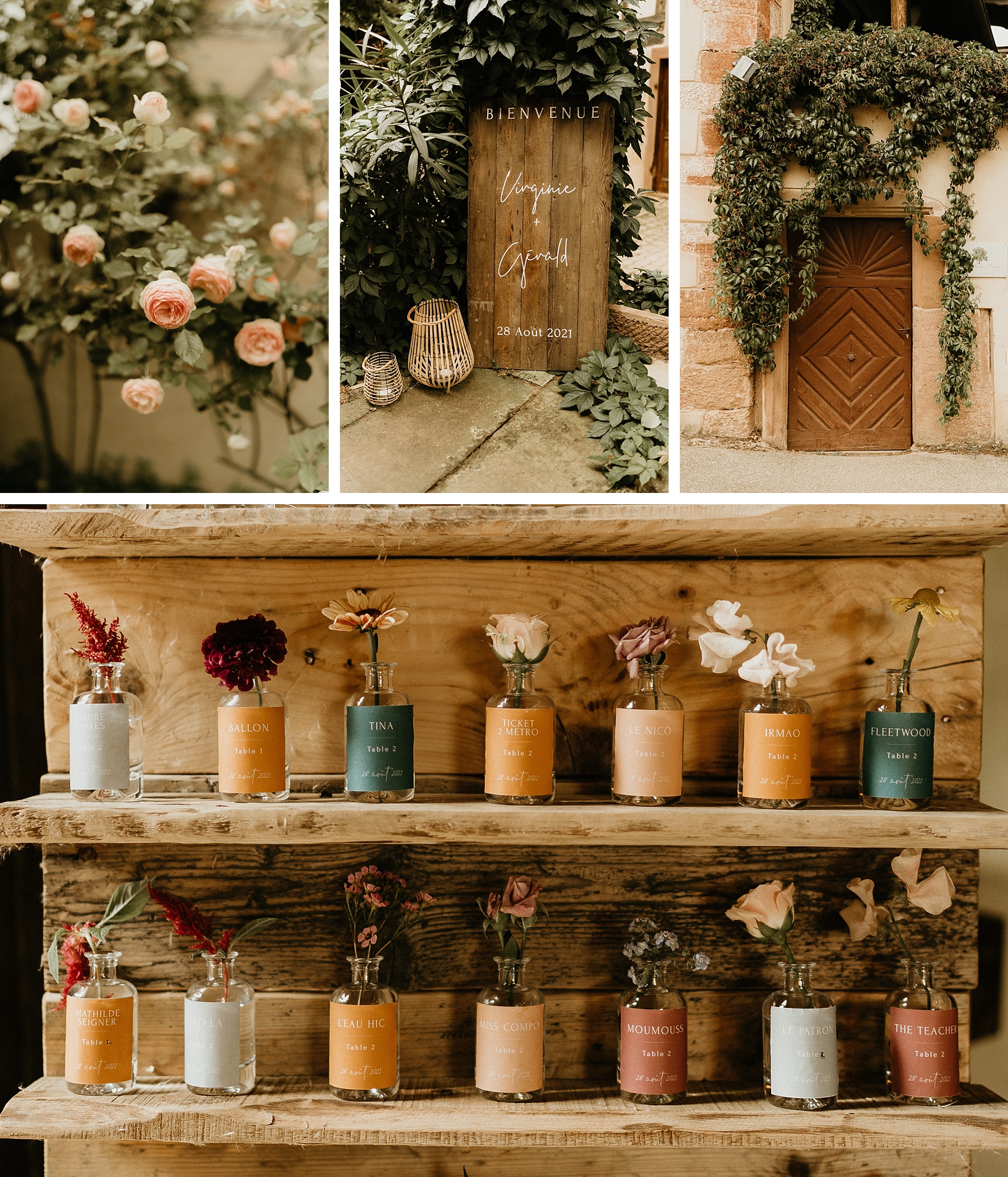 panneau bienvenue mariage coloré en Alsace