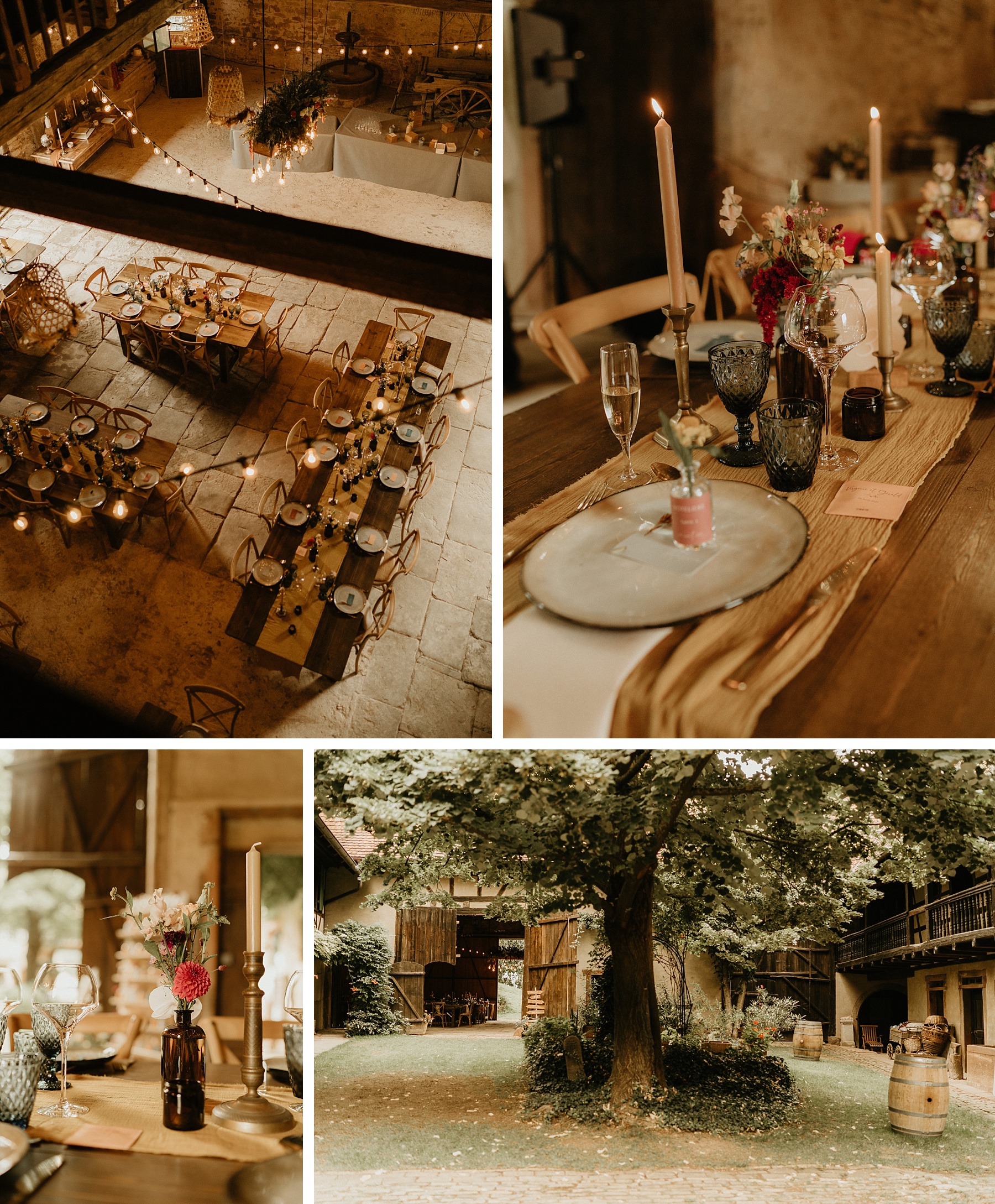 table mariage coloré en Alsace