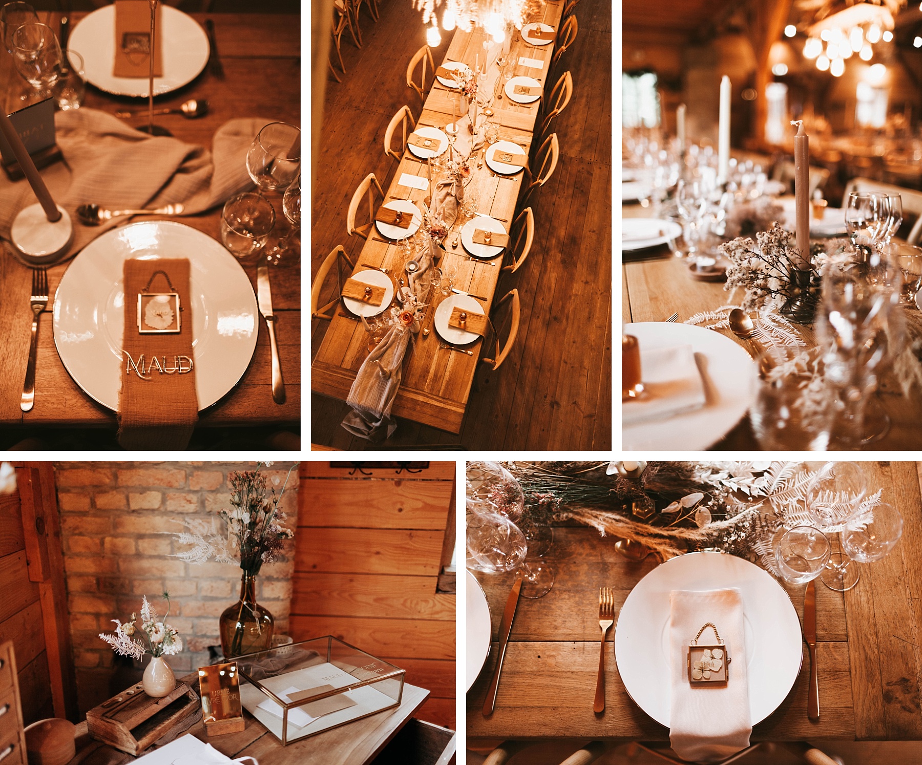 décoration de table mariage ocre et or la drille