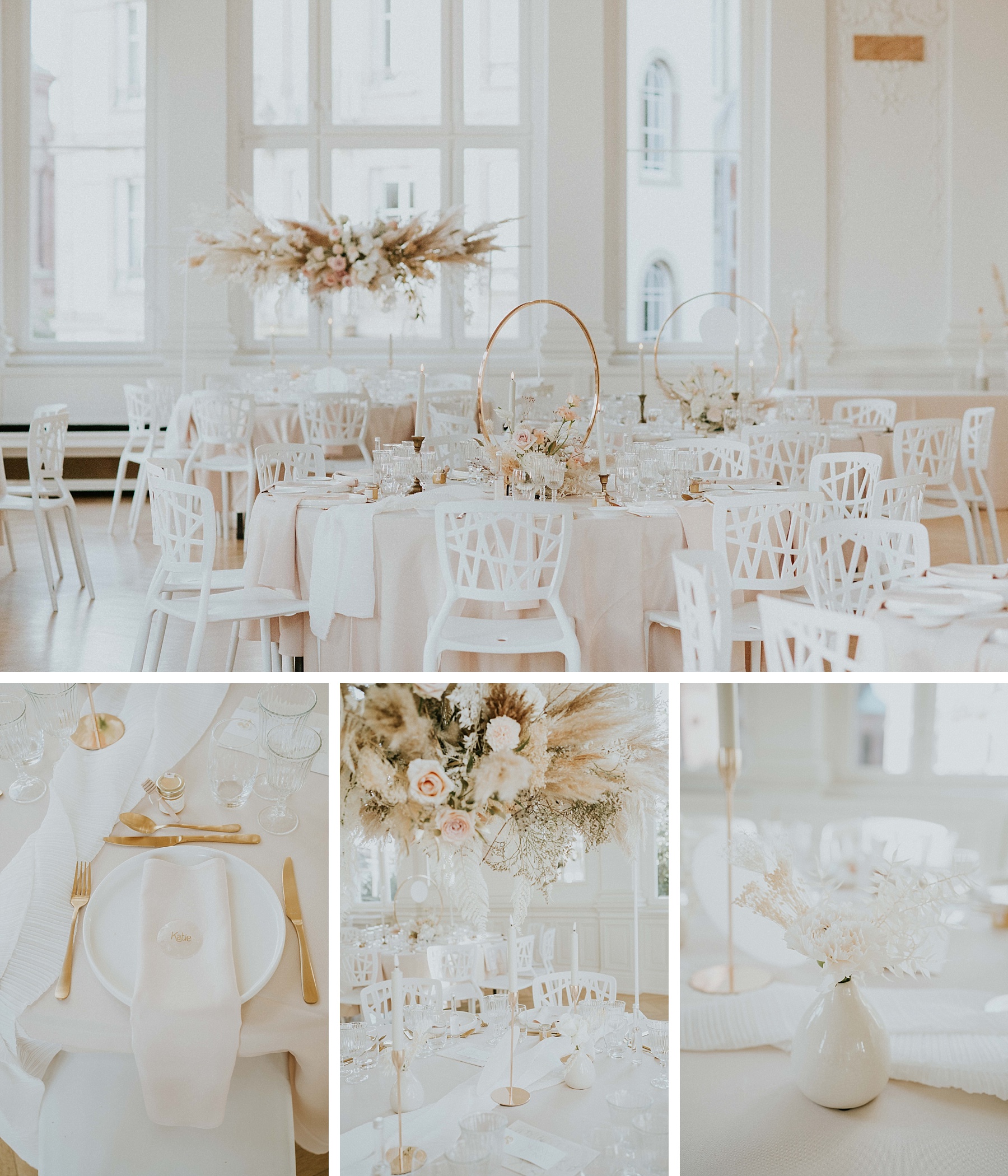 décoration de table mariage moderne blanc villa sturm