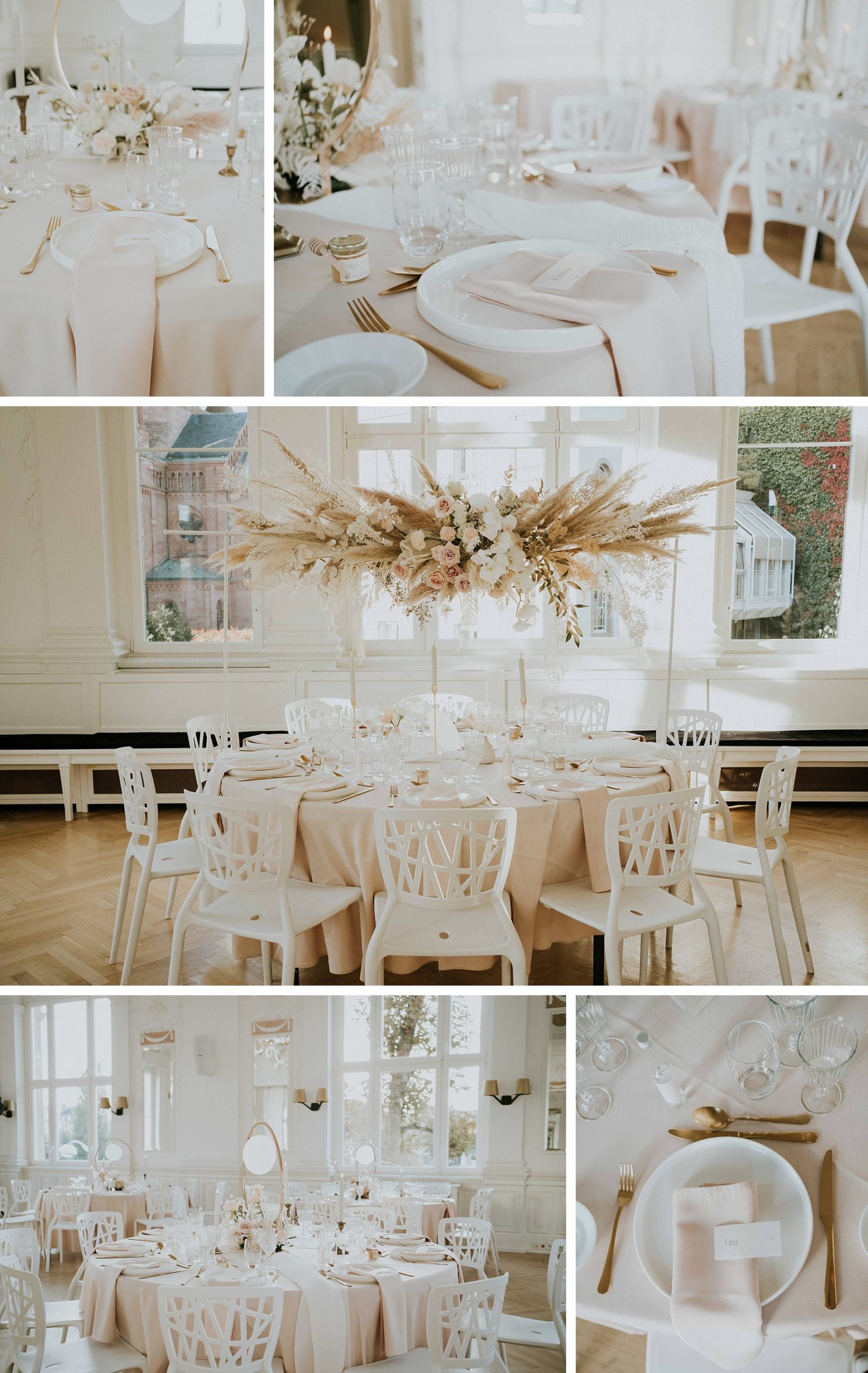 décoration de salle mariage moderne blanc villa sturm
