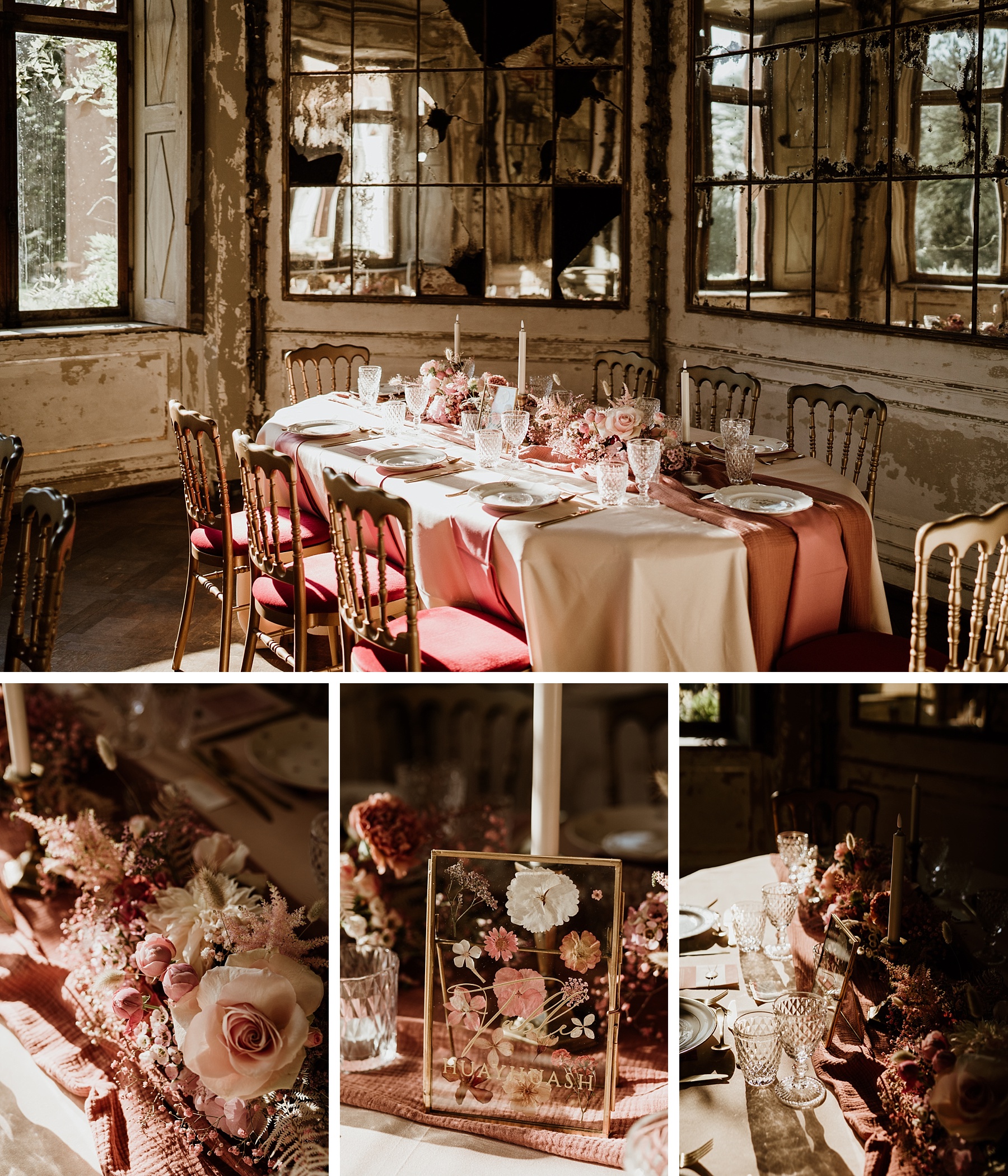 décoration de table mariage romantique rose froeschwiller
