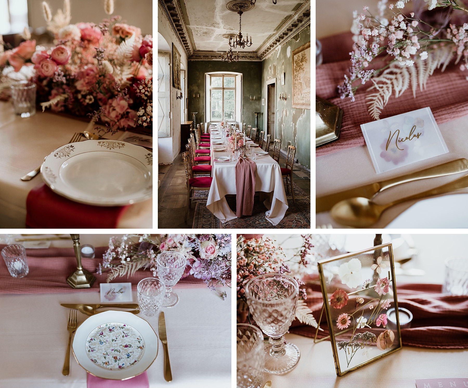décoration de table mariage romantique rose froeschwiller