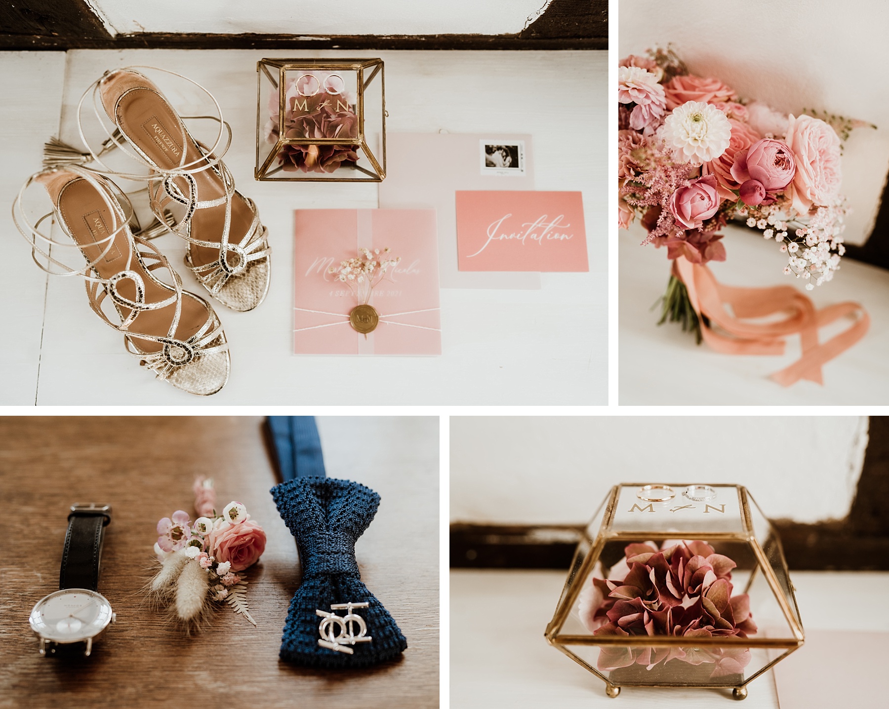 faire-part mariage romantique rose froeschwiller