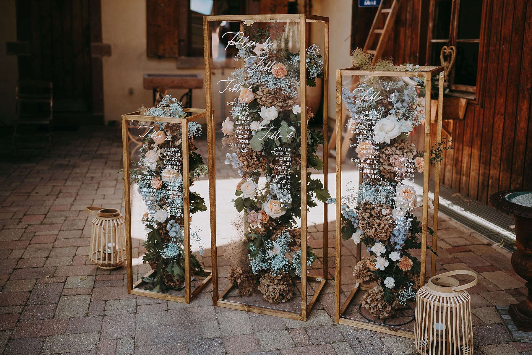 plan de table mariage bleu ciel terracotta