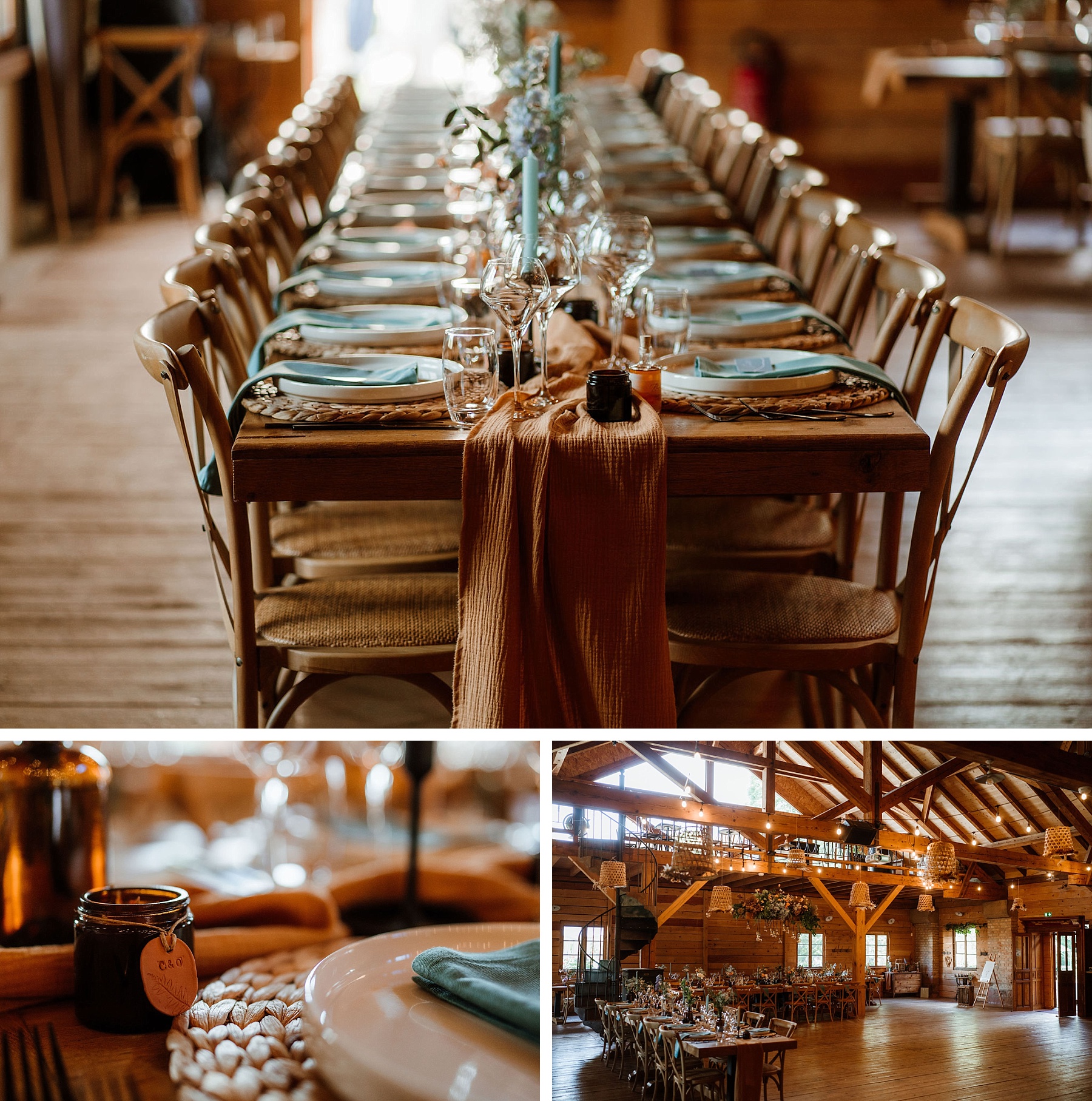 tables mariage bleu ciel terracotta