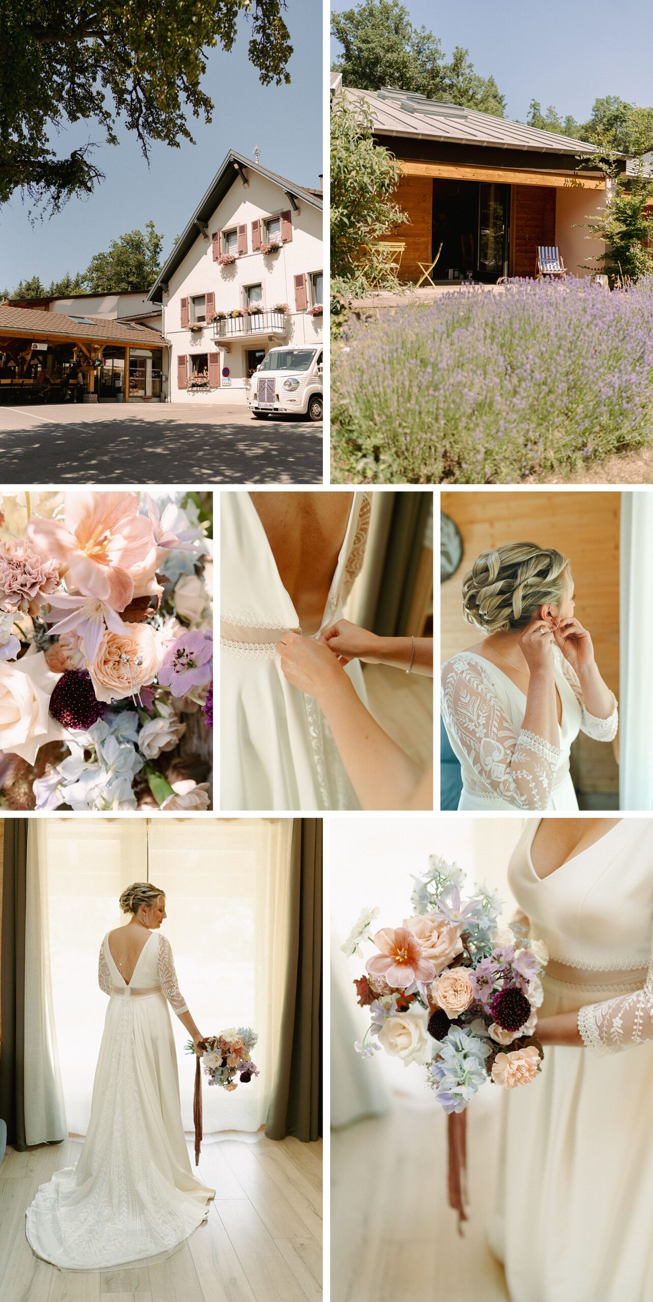 Mariage mauve terracotta bleu ciel, panneau préparatifs mariée