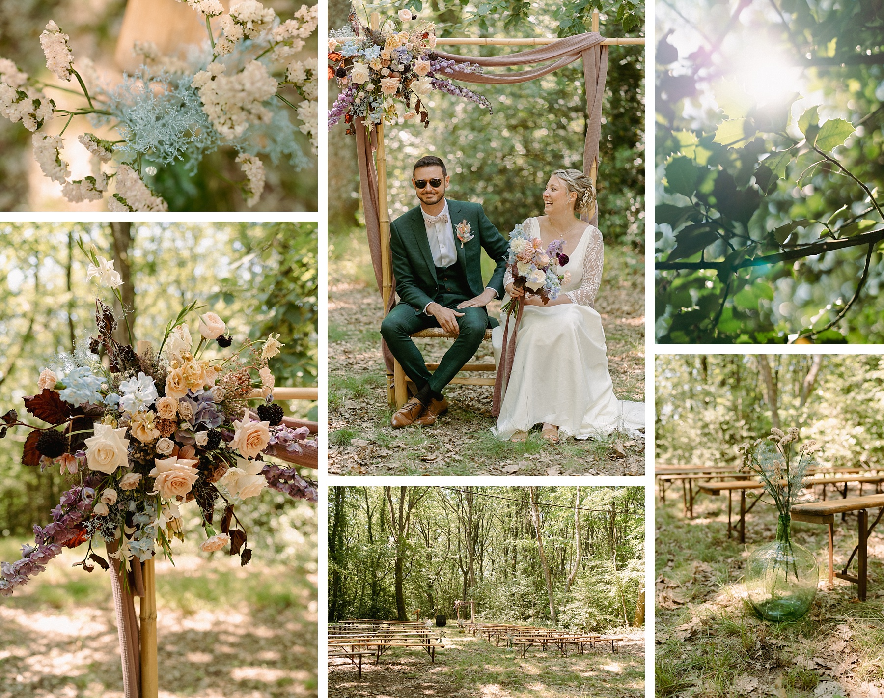 Mariage mauve terracotta bleu ciel, panneau cérémonie laïque