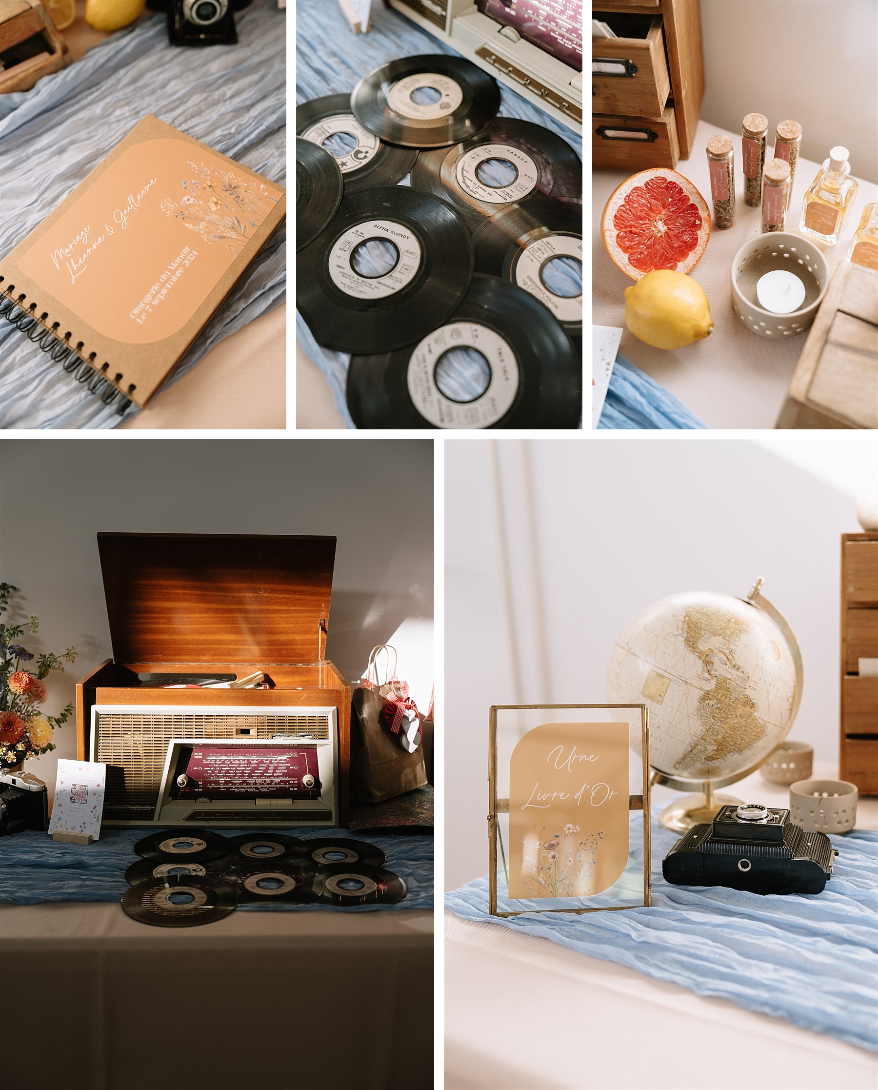 espace urne livre d'or mariage vintage